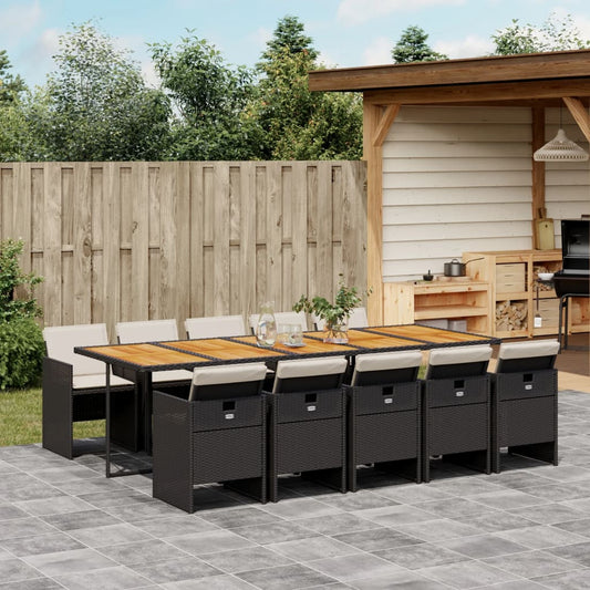 Garden Dining Set Black and brown