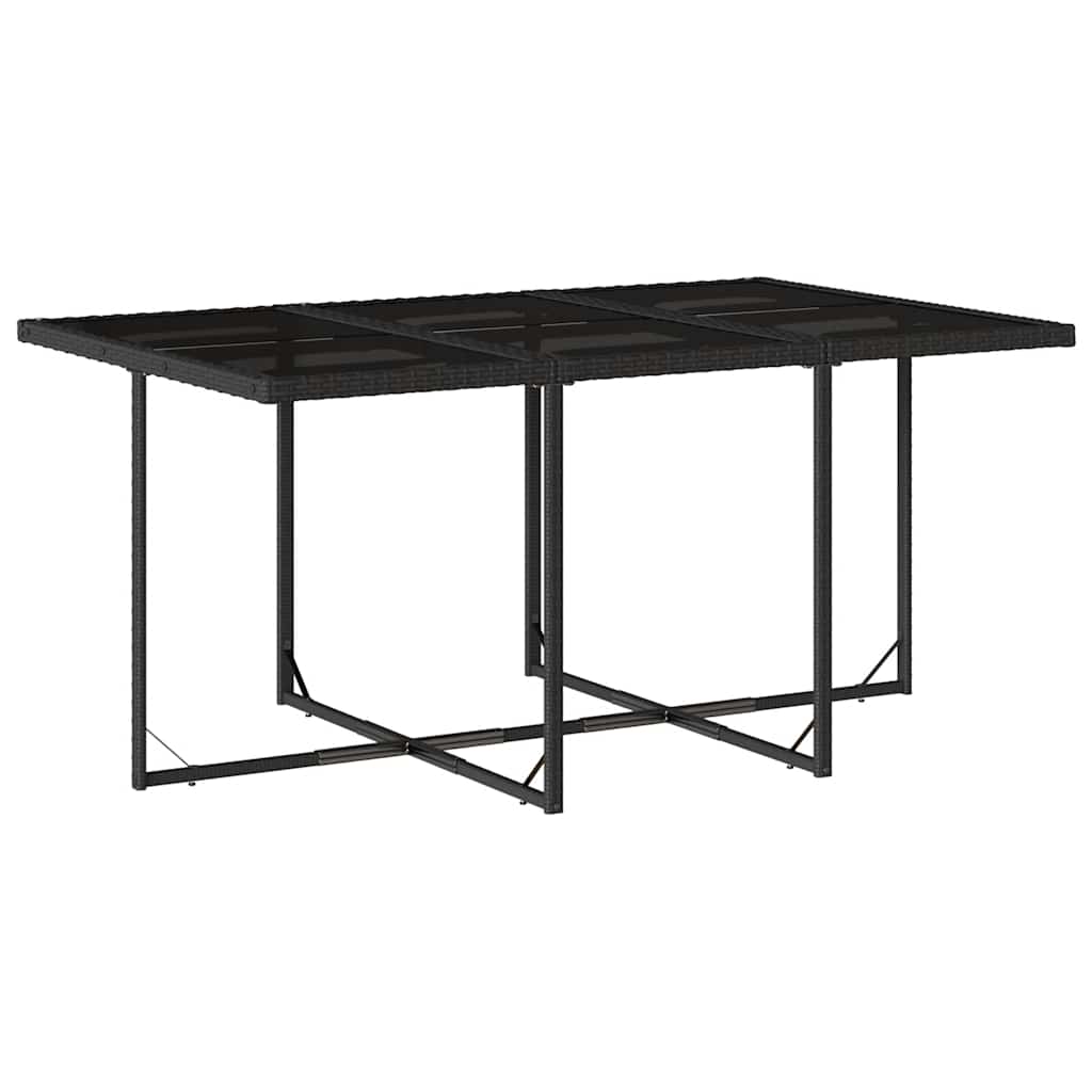 Garden Dining Set Black, Cream White