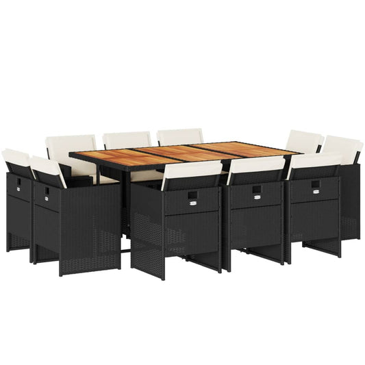 Garden Dining Set Black, Brown, Cream White