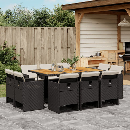 Garden Dining Set Black, Brown, Cream White