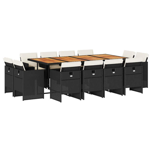 Garden Dining Set Black and brown