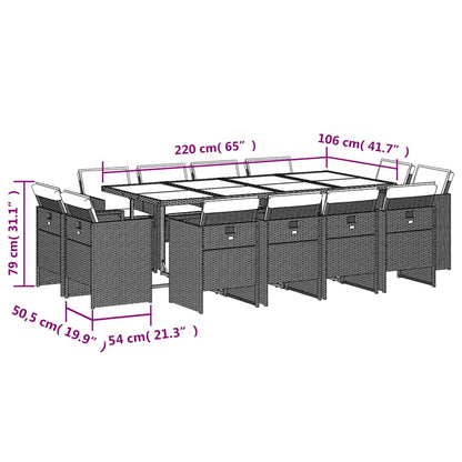 Garden Dining Set Black and brown