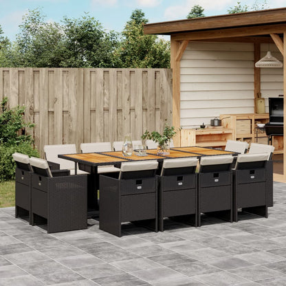 Garden Dining Set Black and brown