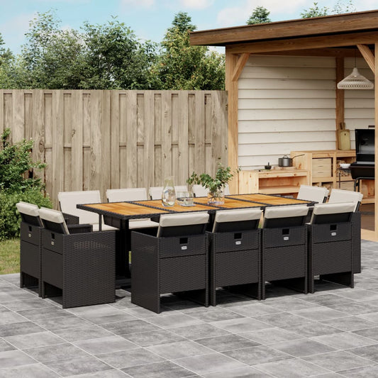 Garden Dining Set Black and brown