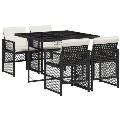 Garden Dining Set Black, Cream White