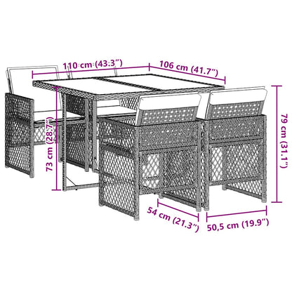 Garden Dining Set Black, Cream White