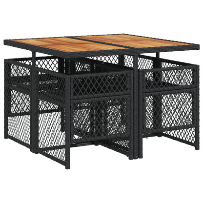 Garden Dining Set Black, Cream White