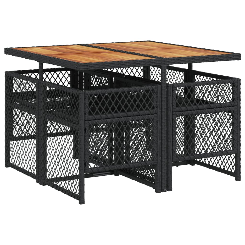 Garden Dining Set Black, Cream White