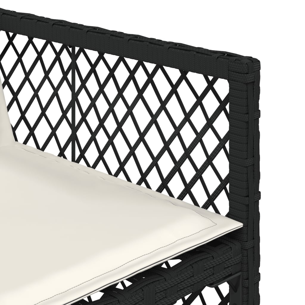Garden Dining Set Black, Cream White