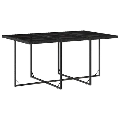 Garden Dining Set Black, Cream White Poly Rattan Medium Foldable