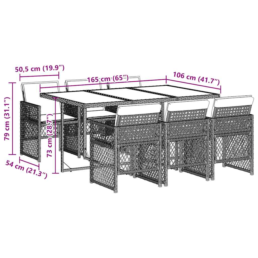 Garden Dining Set Black, Cream White Poly Rattan Medium Foldable