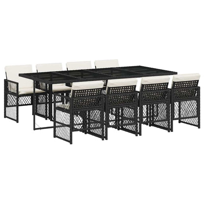 Garden Dining Set Black, Cream White