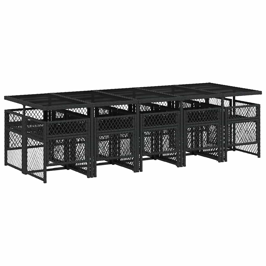 Garden Dining Set Black, Cream White