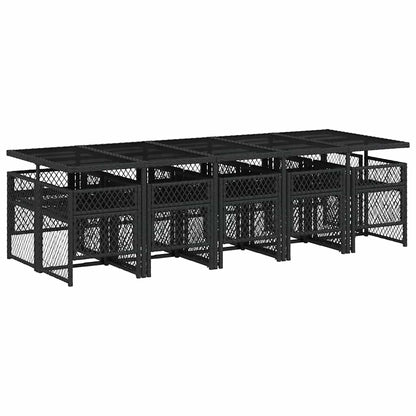 Garden Dining Set Black, Cream White