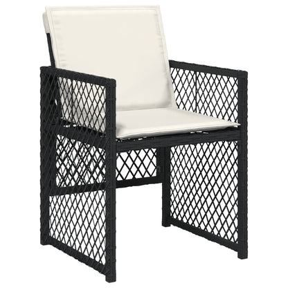 Garden Dining Set Black, Cream White