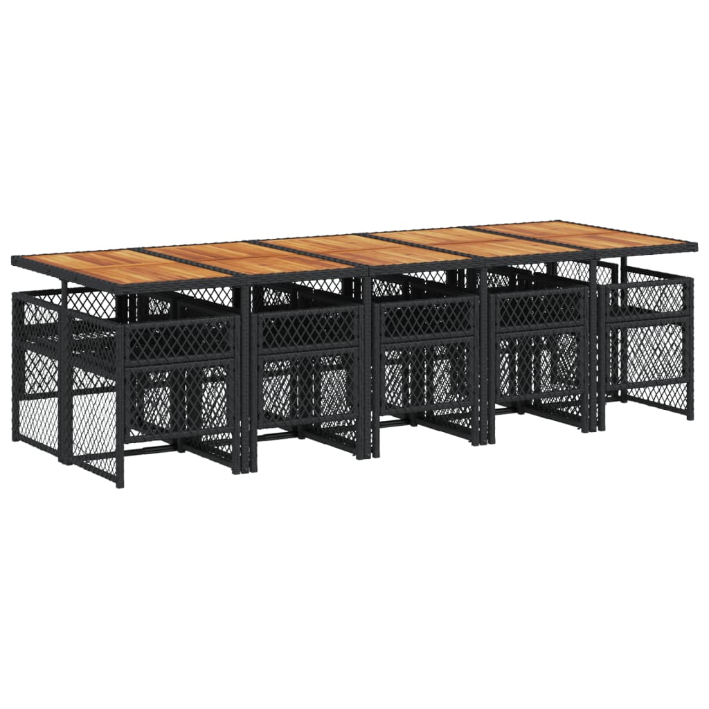 Garden Dining Set Black, Cream White