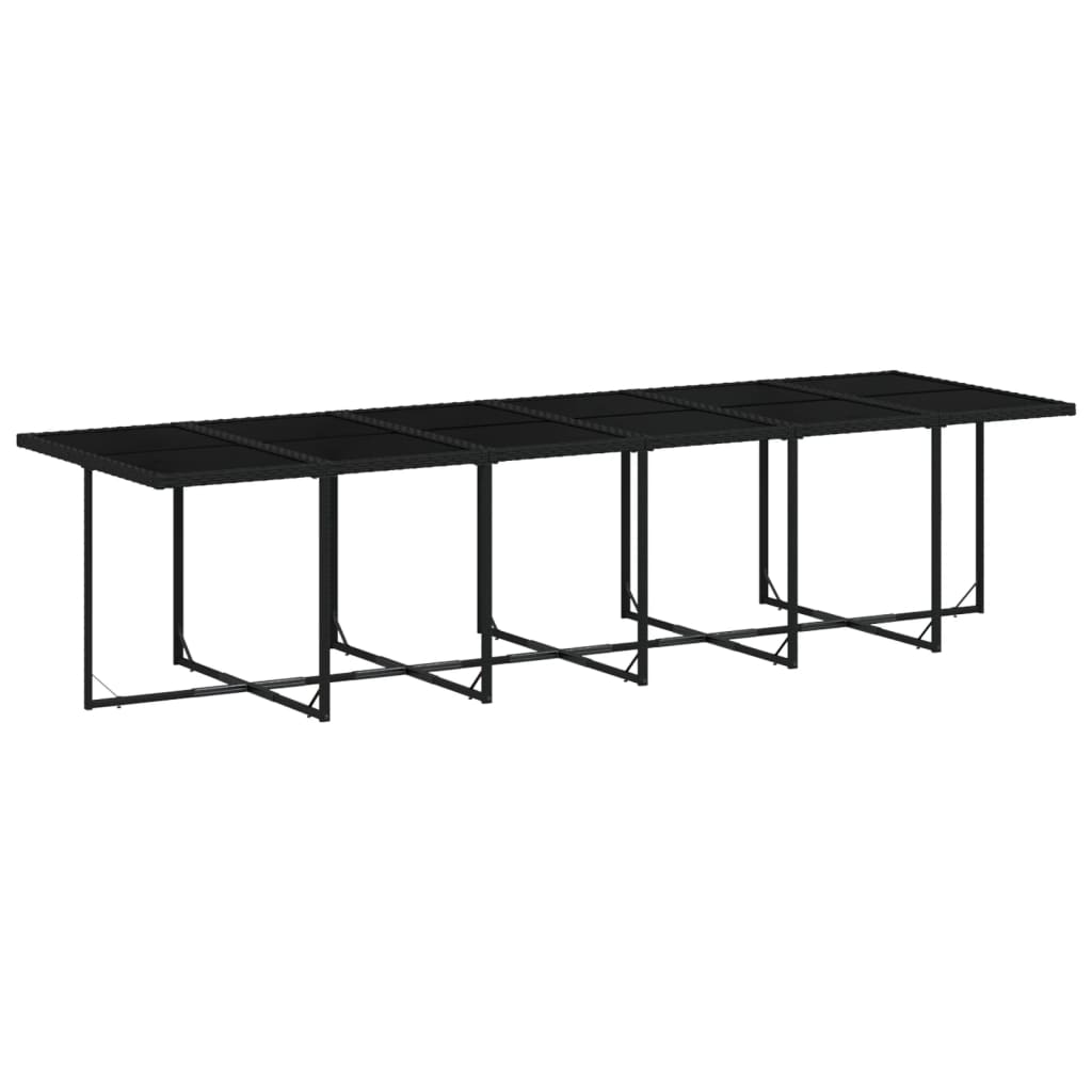 Garden Dining Set Black and Cream White