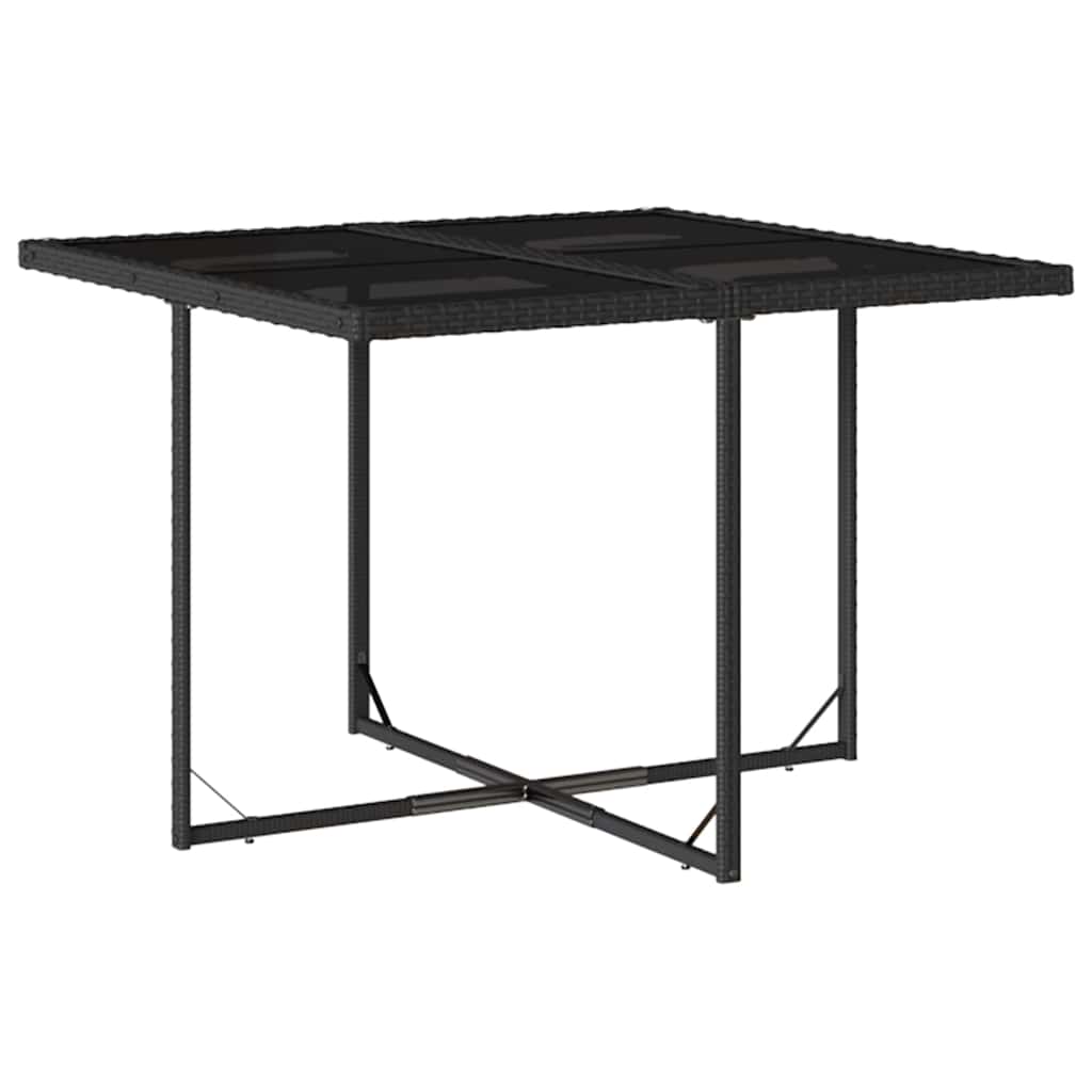 Garden Dining Set Black and Cream