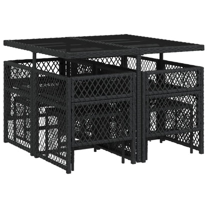 Garden Dining Set Black and Cream