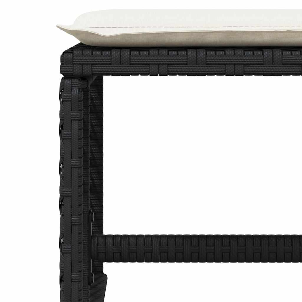 Garden Dining Set Black and Cream