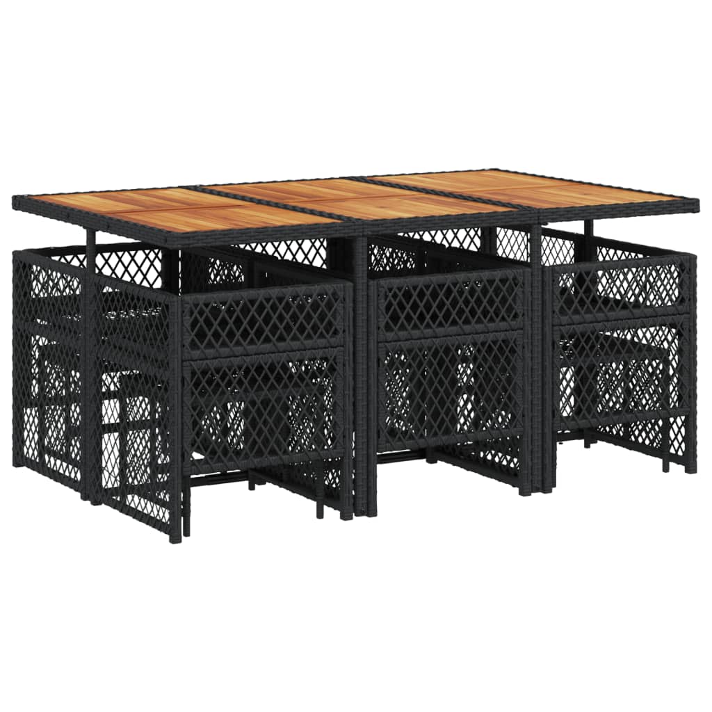 Garden Dining Set Black, Cream White