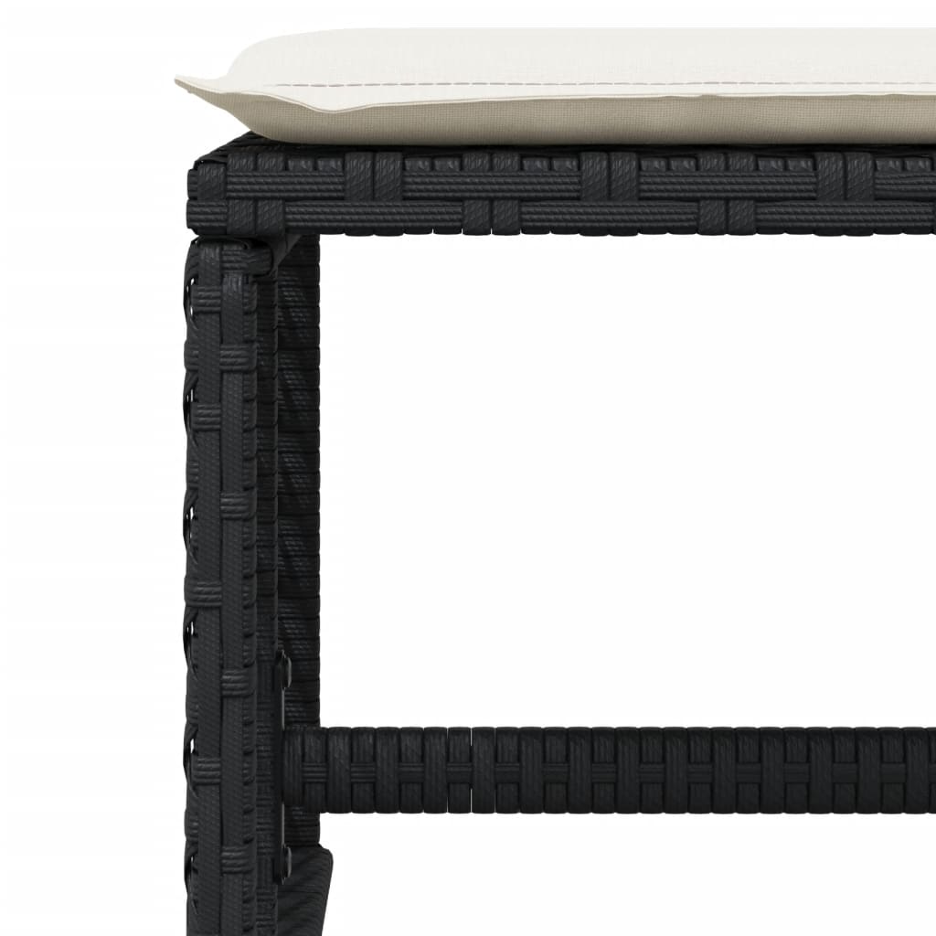 Garden Dining Set Black, Cream White