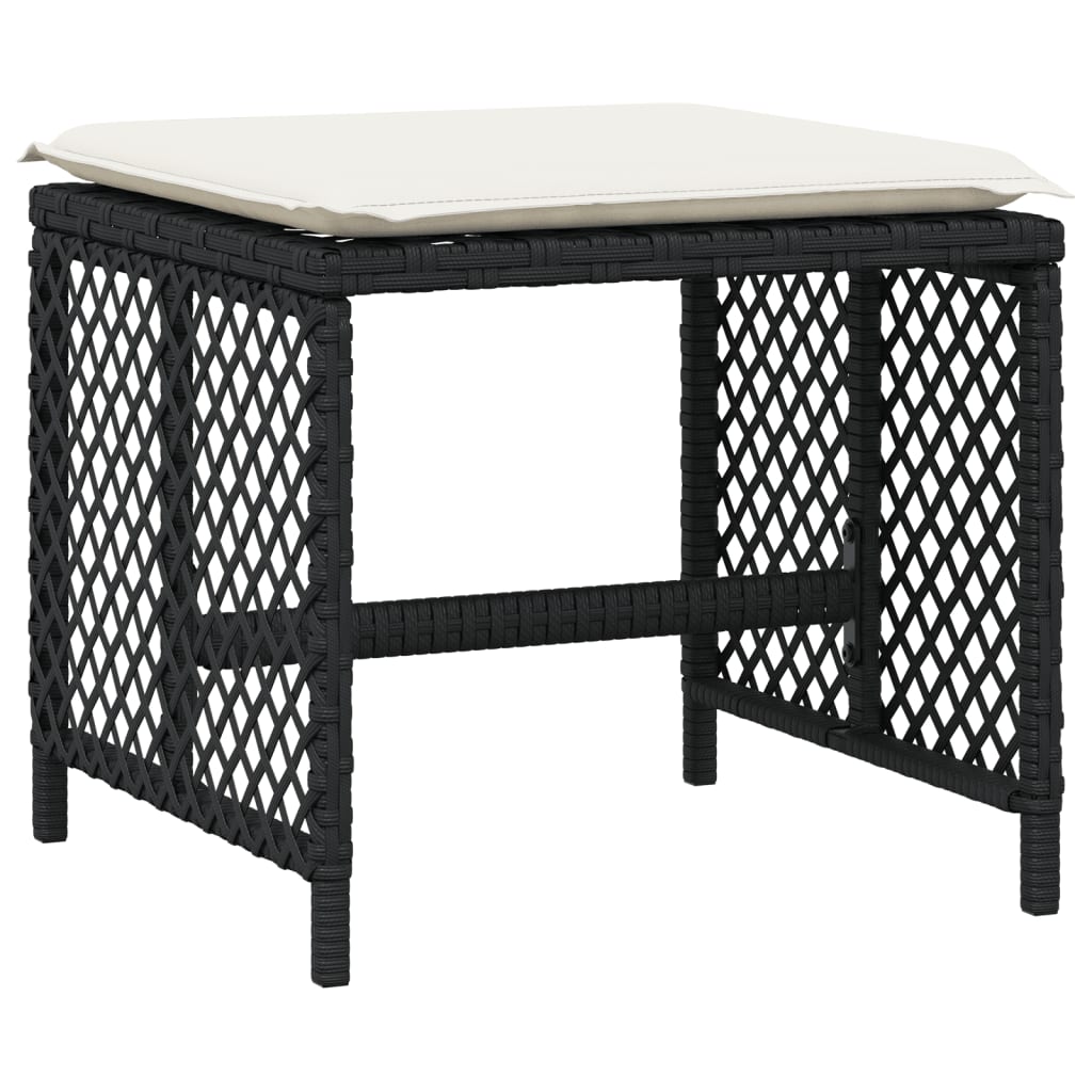Garden Dining Set Black, Cream white