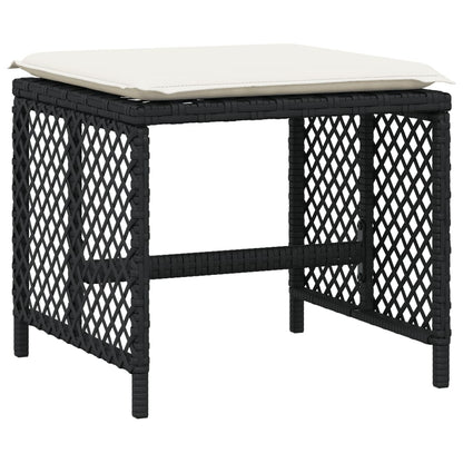 Garden Dining Set Black, Cream white