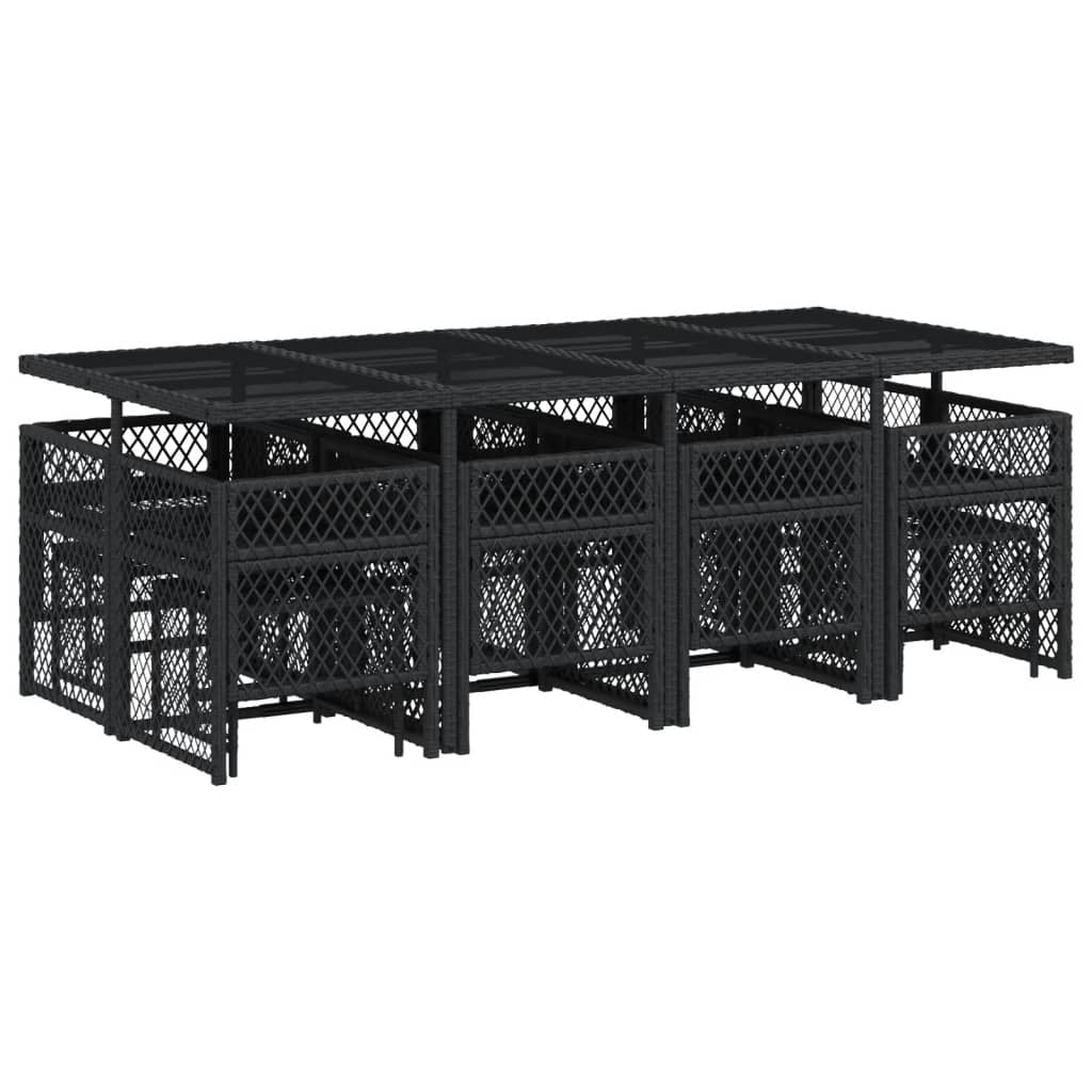 Garden Dining Set Black, Cream white