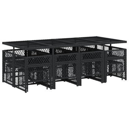 Garden Dining Set Black, Cream white