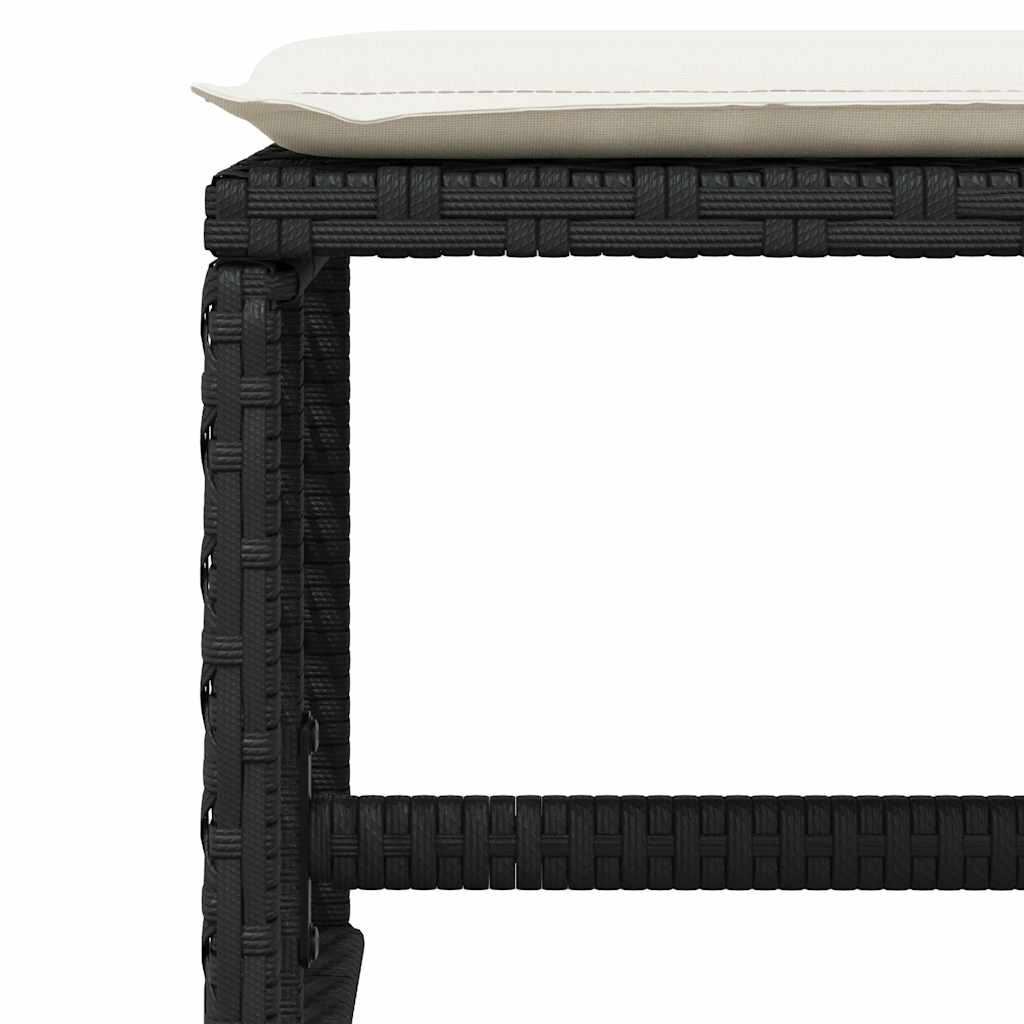 Garden Dining Set Black, Cream white