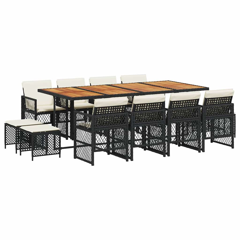 Garden Dining Set Black