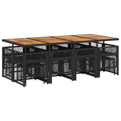Garden Dining Set Black