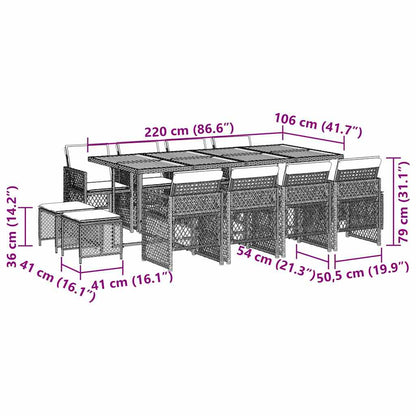 Garden Dining Set Black
