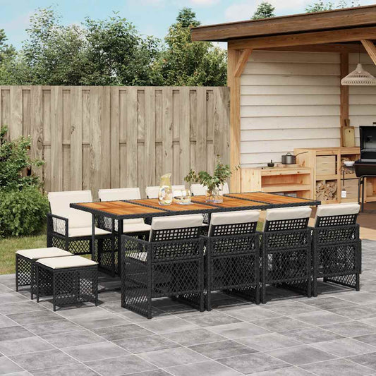 Garden Dining Set Black