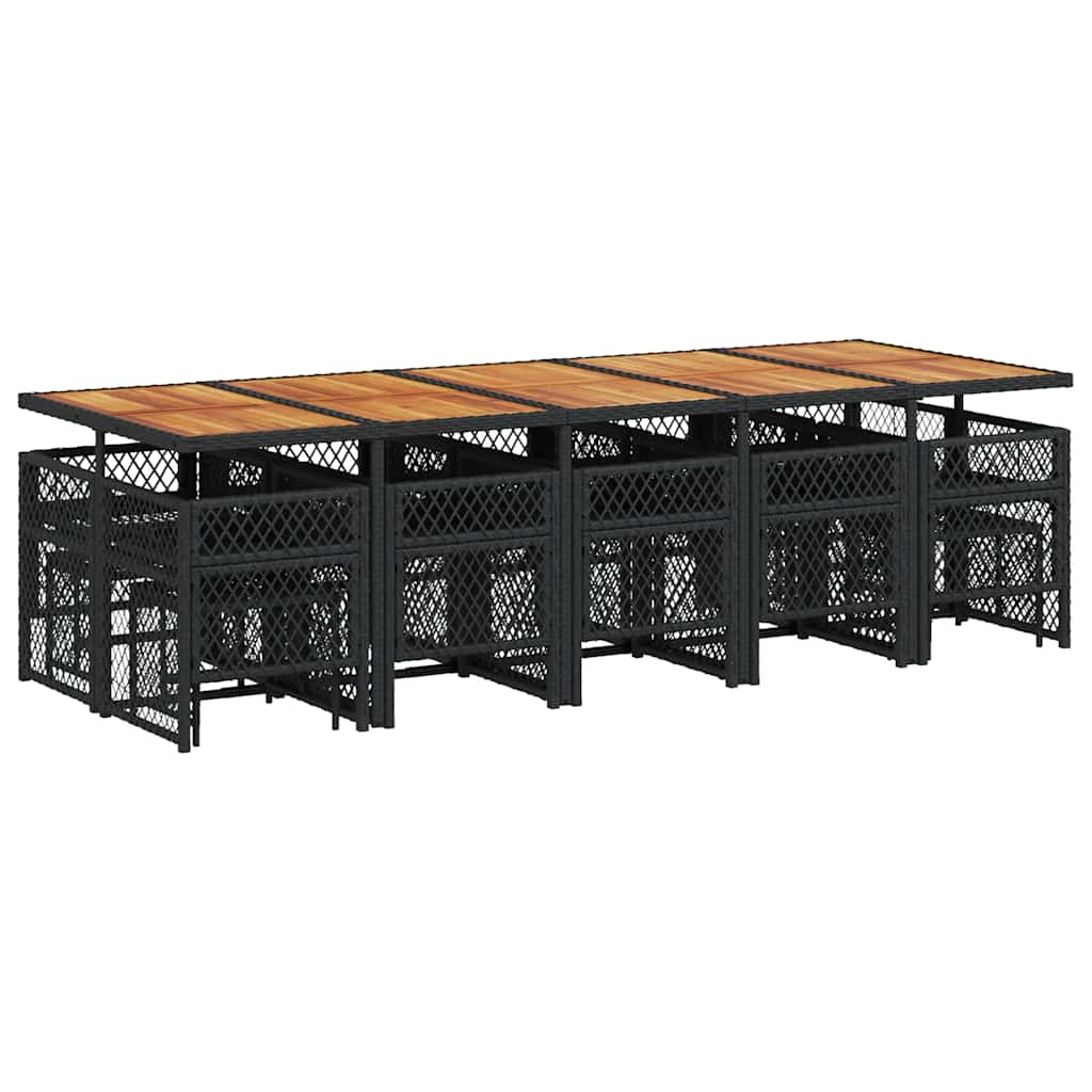 Garden Dining Set Black, Cream White
