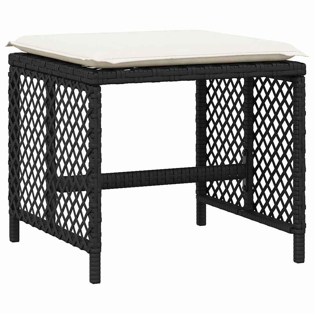 Garden Dining Set Black, Cream White