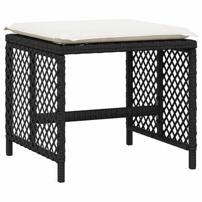 Garden Dining Set Black, Cream White