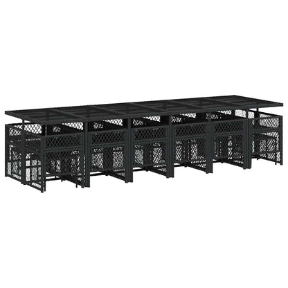 Garden Dining Set Black, Cream White