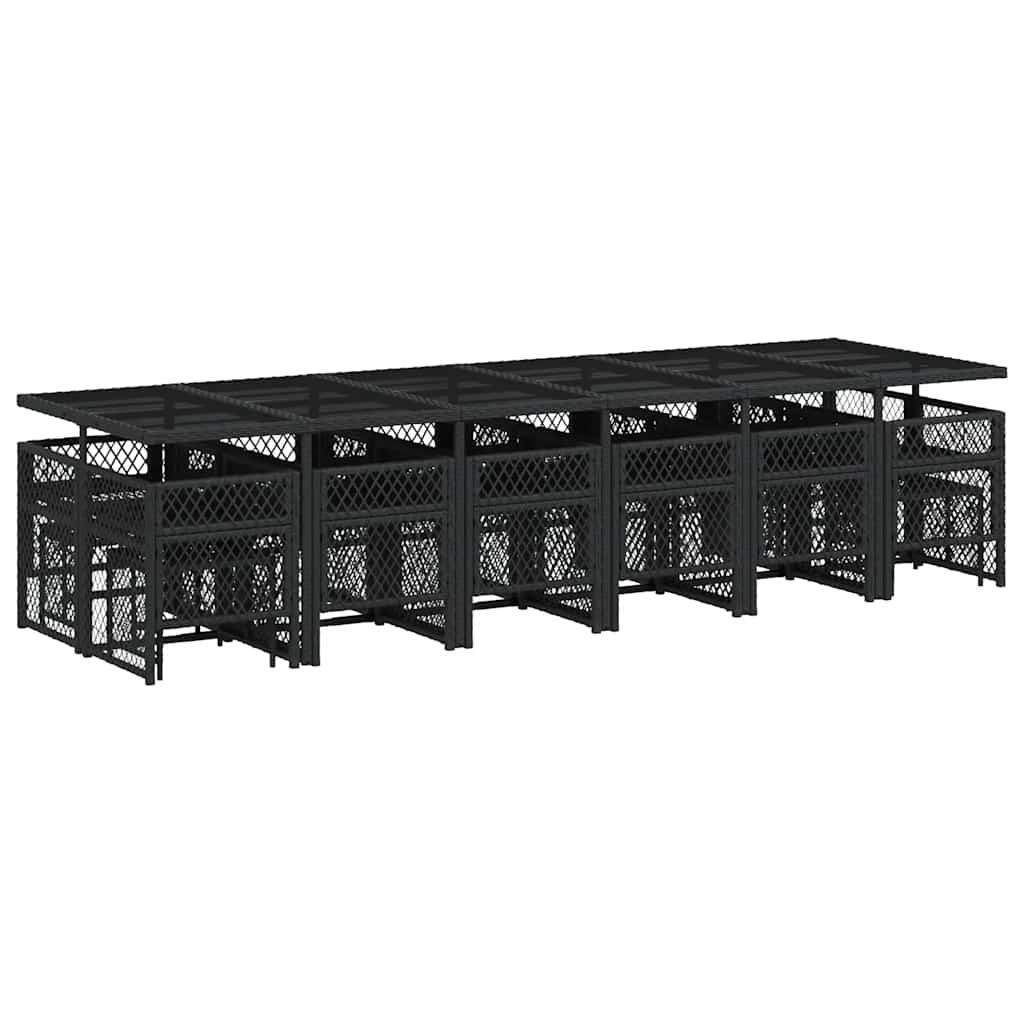 Garden Dining Set Black, Cream White