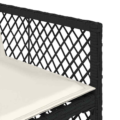 Garden Dining Set Black, Cream White