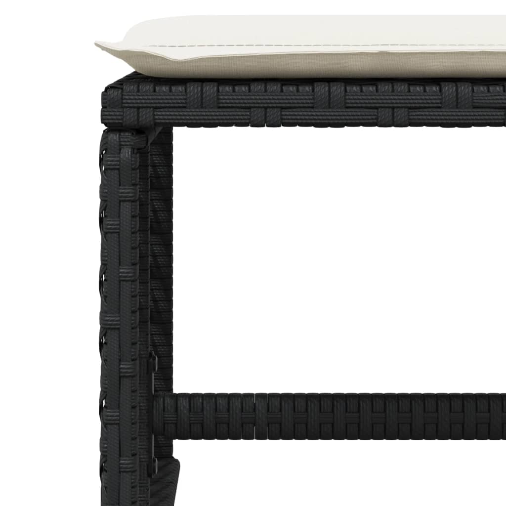 Garden Dining Set Black PE Rattan, Steel, Acacia Wood Large