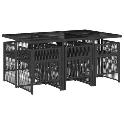 Garden Dining Set Black, Cream White