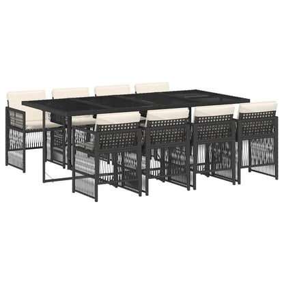 Garden Dining Set Black and cream white