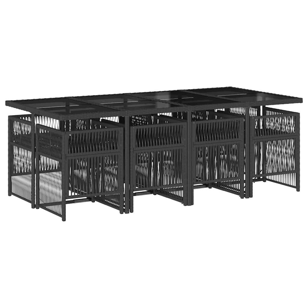 Garden Dining Set Black and cream white
