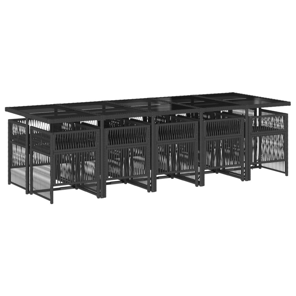 Garden Dining Set Black, Cream White