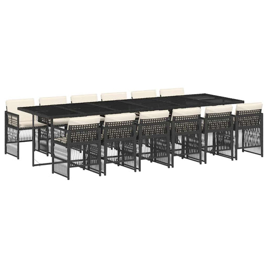 Garden Dining Set Black