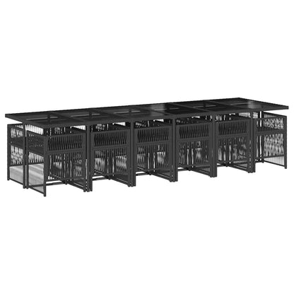 Garden Dining Set Black