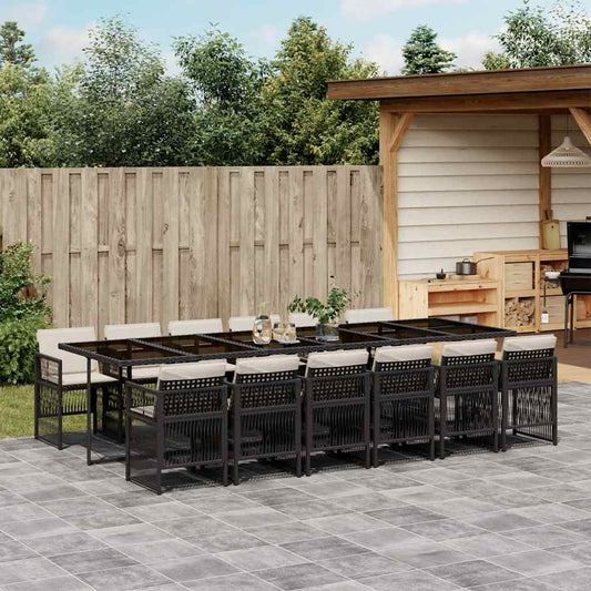 Garden Dining Set Black