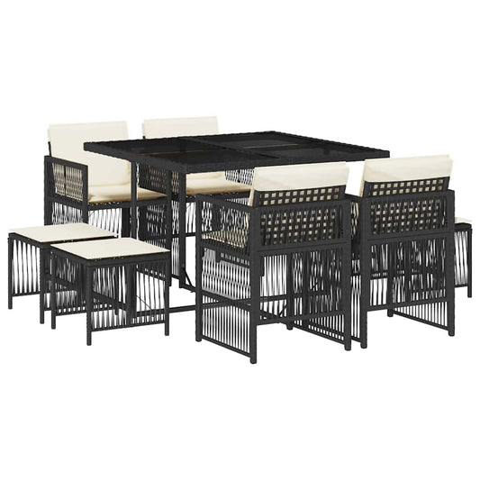 Garden Dining Set Black